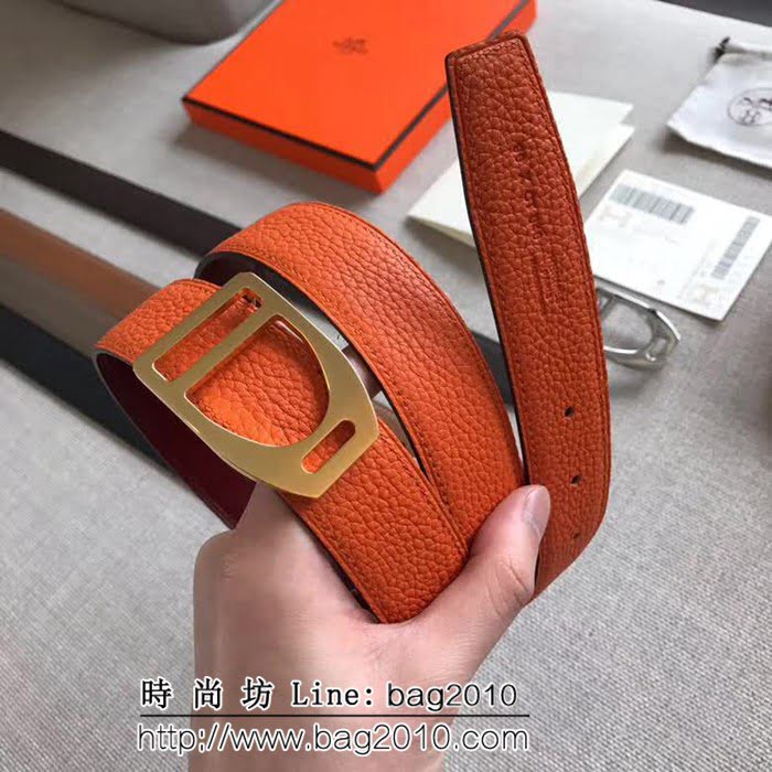 愛馬仕HERMES REVERSIBLE LEATHER STRA 官網同步 原版皮高端男士皮帶 HHG1541